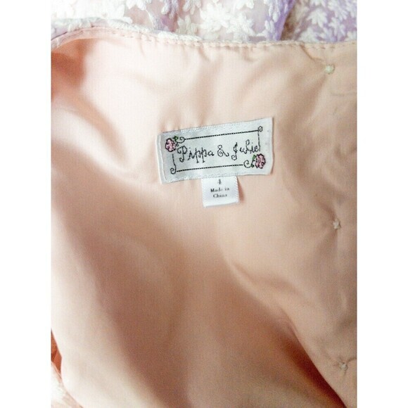 Pippa and Julie Size 4 Girls Flower Girl Pink Lacey Princess Dress - Picture 5 of 9